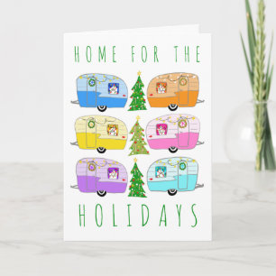 Carte Charming Christmas Camper Vintage Trailer RV Xmas