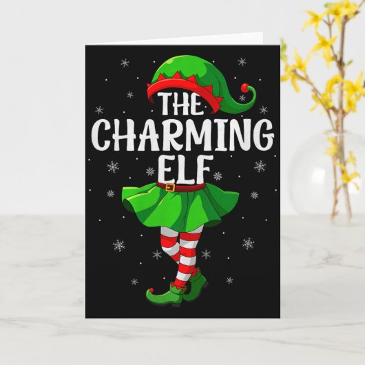 Carte Charming Elf Christmas Girls Women Elf Squad Xmas (Fleur jaune)