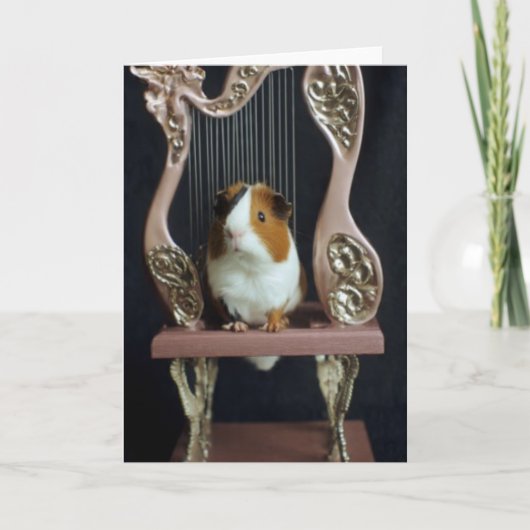 Carte Charming Guinea Pig Harp Greeting Card – Storybook (Devant)