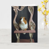 Carte Charming Guinea Pig Harp Greeting Card – Storybook (Fleur jaune)