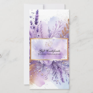 Carte Charming Lavender Certificat cadeau