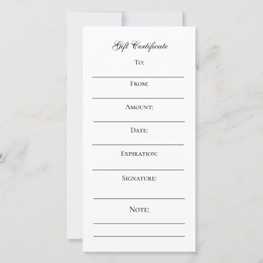 Carte Charming Lavender II Certificat cadeau (Dos)