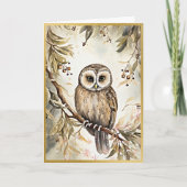 Carte Charming Owl Woodland Salutations (Devant)