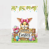 Carte Charming Rabbit-Themed Easter Card (Devant)