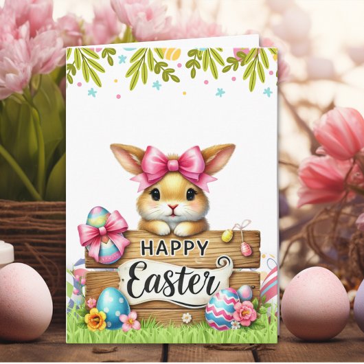Carte Charming Rabbit-Themed Easter Card