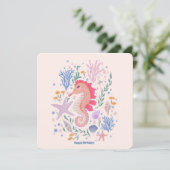 Carte Charming Seahorse et Coral Reef (Debout devant)