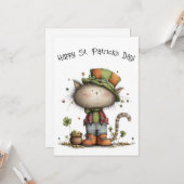 Carte Charming St. Patrick’s Day Cat & Pot of Gold Flat (Devant/Arrière en situation)