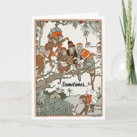 Carte Charming Storybook Monkeys Encouragement (Devant)