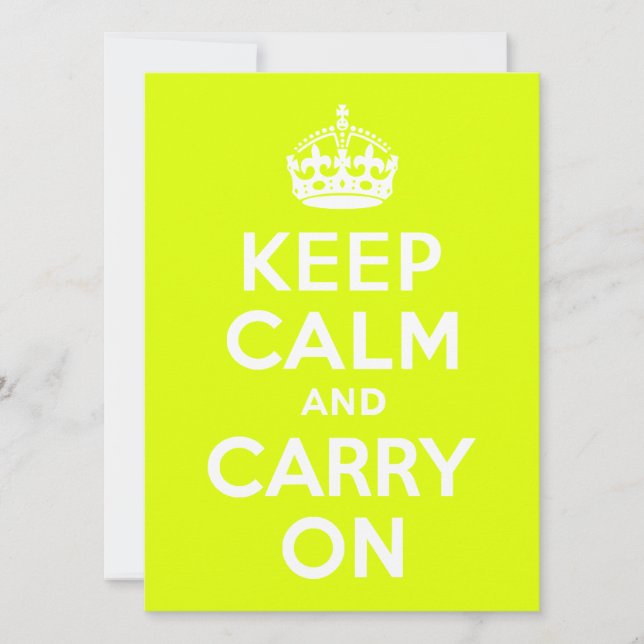 Carte Chartreuse Keep Calm and Carry On (Devant)