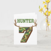 Carte Chasse 7 ans 7e fête d'anniversaire Deer Hunter (Fleur jaune)