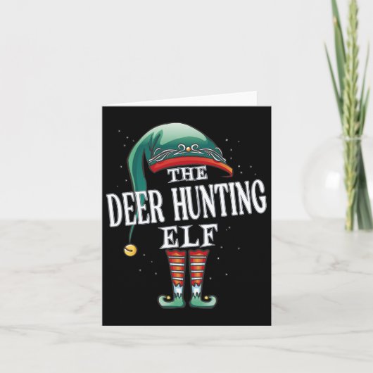 Carte Chasse aux cerfs Elf Groupe de Noël Jeu de pyjama  (Devant)