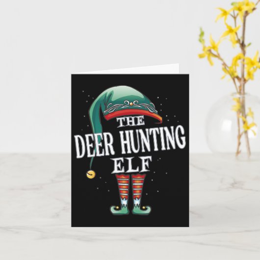 Carte Chasse aux cerfs Elf Groupe de Noël Jeu de pyjama (Fleur jaune)