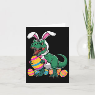 Carte Chasse aux oeufs de Pâques T Rex Dinosaur Bunny Ha