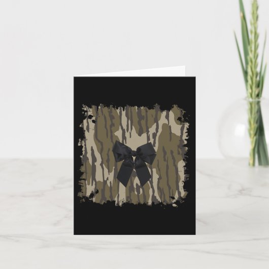 Carte Chasse Camo Black Bow Ribbon (Devant)