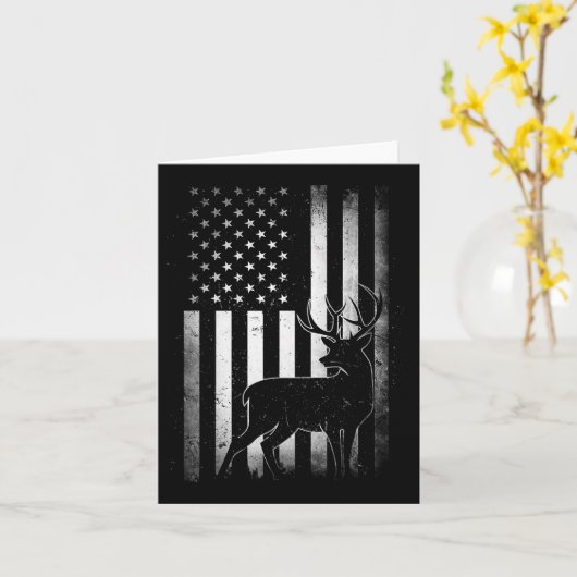 Carte Chasse Chasse Chasse Deer Etats-Unis Drapeau Améri (Fleur jaune)