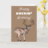 Carte Chasse Joyeux anniversaire Buckin (Fleur jaune)