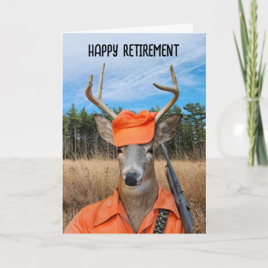 Carte Chasseur de buck à la retraite avec fusil (Devant)