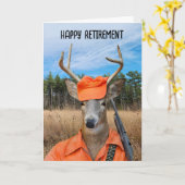 Carte Chasseur de buck à la retraite avec fusil (Fleur jaune)