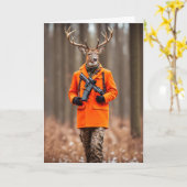 Carte Chasseur De Cerfs Avec Fusil (Fleur jaune)