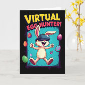 Carte Chasseur d'oeufs virtuel - Funny Gamer Bunny Vr Pâ (Fleur jaune)