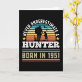 Carte Chasseur né 1952 70e Anniversaire Chasse Chien Cad (Fleur jaune)