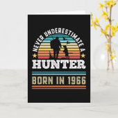 Carte Chasseur né 1966 60e Anniversaire Chasse Chien Cad (Fleur jaune)