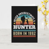 Carte Chasseur né 1992 30e Anniversaire Chasse Chien Cad (Fleur jaune)