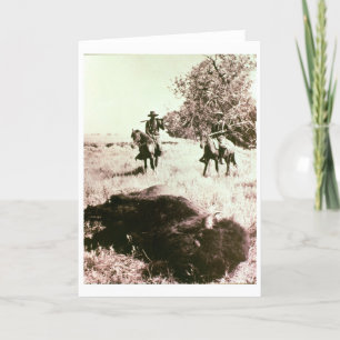Carte Chasseurs de bison américain (photo de b/w)