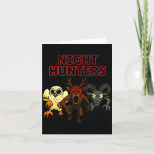 Carte Chasseurs de nuit. 3 Animaux dans la forêt. Cool G