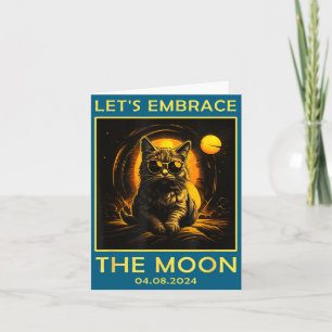 Carte Chat 2024 Éclipse solaire totale Embrasser Lune Dr
