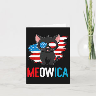 Carte Chat 4 juillet Meowica Patriotique Kitten Américai