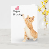 Carte Chat à bascule d'anniversaire avec ballon (Fleur jaune)