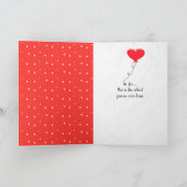 Carte Chat à bascule d'anniversaire avec ballon de coeur (Intérieur)