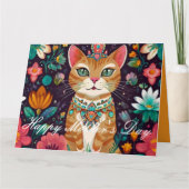 Carte Chat à bijoux couronné (Devant)