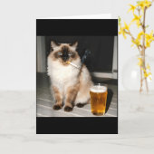 Carte Chat à cigarette drôle Ragdoll Cat Kitten Fumeur A (Fleur jaune)