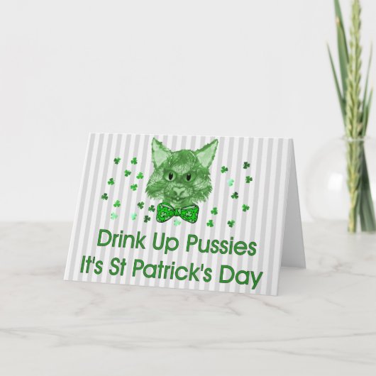 Carte Chat à gratte-ciel de la Saint Patrick (Devant)