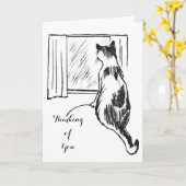 Carte Chat à la fenêtre (Fleur jaune)