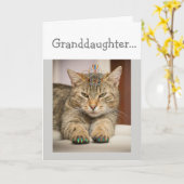 Carte Chat à l'air belle petite-fille Anniversaire Fun A (Fleur jaune)