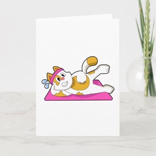 Carte Chat à l'exercice de yoga étiré (Devant)