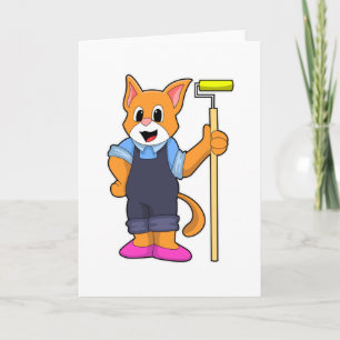 Carte Chat à Papier peint avec rouleau de pression