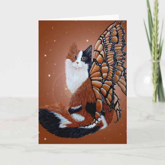 Carte Chat à papillon de Calico (Devant)