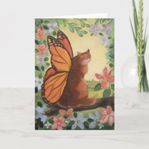 Carte Chat à papillon monarque dans la prairie