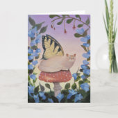 Carte Chat à papillon Swallowtail sur champignon (Devant)