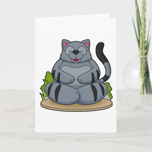 Carte Chat à Yoga Fitness (Devant)