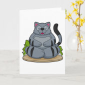 Carte Chat à Yoga Fitness (Fleur jaune)