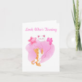 Carte Chat Adorable Avec Ballons D'anniversaire 4 Ans (Devant)