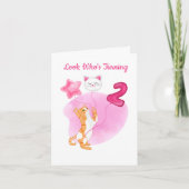 Carte Chat adorable avec ballons de 2e anniversaire (Devant)