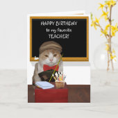 Carte Chat amusant en Jacquard Sweat Anniversaire pour e (Fleur jaune)