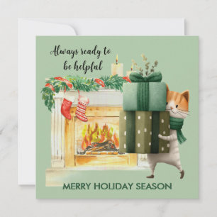 Carte Chat Amusant Joyeux Noël Encore Plus Heureux