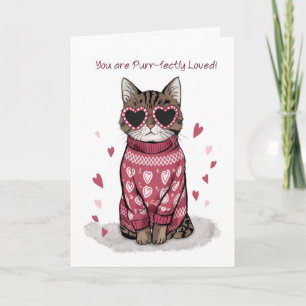 Carte Chat amusant portant des lunettes de soleil Valent
